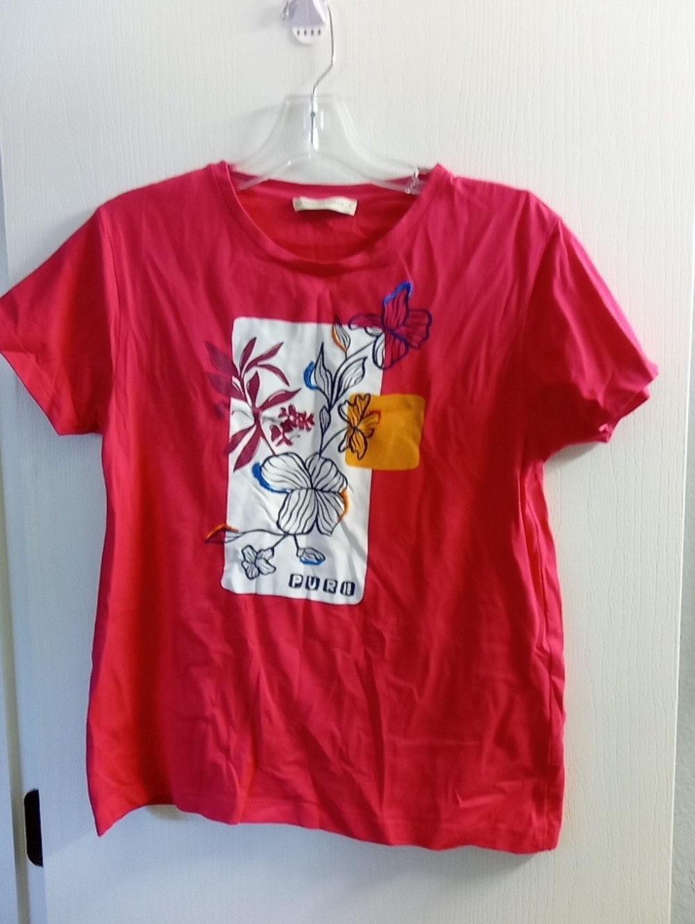 Pur Pink Floral Graphic Short-Sleeve Crewneck Tee